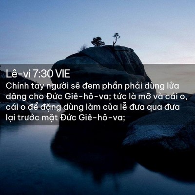 Picture 02 - Lê-vi 7:30 VIE - Chính tay người sẽ đem phần phải dùng - Bible Verse Picture