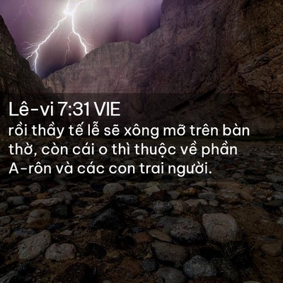 Picture 02 - Lê-vi 7:31 VIE - rồi thầy tế lễ sẽ xông mỡ trên bàn - Bible Verse Picture