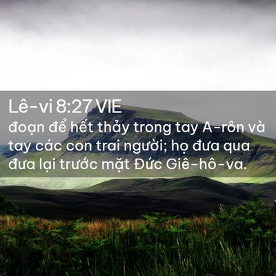 Picture 02 - Lê-vi 8:27 VIE - đoạn để hết thảy trong tay A-rôn và - Bible Verse Picture