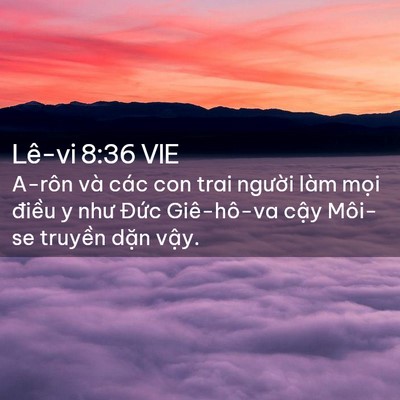 Picture 02 - Lê-vi 8:36 VIE - A-rôn và các con trai người làm mọi - Bible Verse Picture
