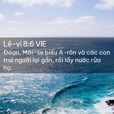 Picture 02 - Lê-vi 8:6 VIE - Đoạn, Môi-se biểu A-rôn và các con trai - Bible Verse Picture