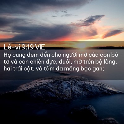 Picture 02 - Lê-vi 9:19 VIE - Họ cũng đem đến cho người mỡ của - Bible Verse Picture