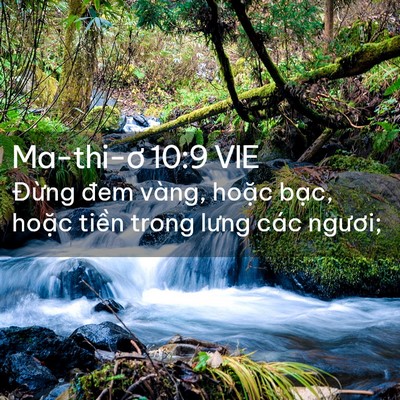 Picture 02 - Ma-thi-ơ 10:9 VIE - Đừng đem vàng, hoặc bạc, hoặc tiền - Bible Verse Picture