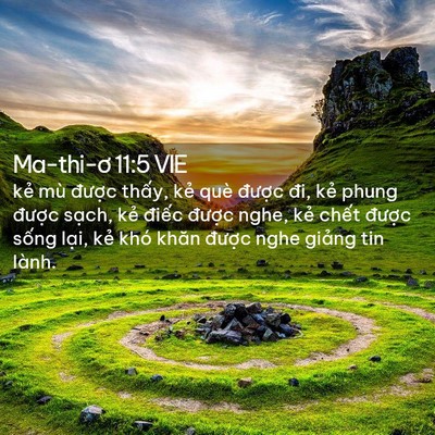 Picture 02 - Ma-thi-ơ 11:5 VIE - kẻ mù được thấy, kẻ què được đi, - Bible Verse Picture