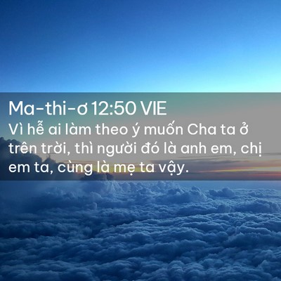 Picture 02 - Ma-thi-ơ 12:50 VIE - Vì hễ ai làm theo ý muốn Cha ta ở trên - Bible Verse Picture