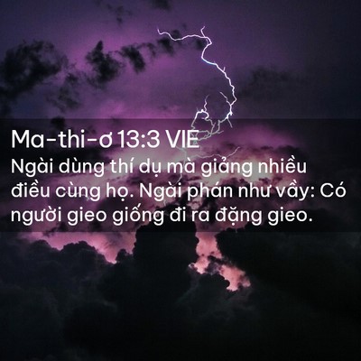 Picture 02 - Ma-thi-ơ 13:3 VIE - Ngài dùng thí dụ mà giảng nhiều điều - Bible Verse Picture