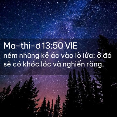 Picture 02 - Ma-thi-ơ 13:50 VIE - ném những kẻ ác vào lò lửa; ở đó - Bible Verse Picture