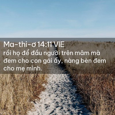 Picture 02 - Ma-thi-ơ 14:11 VIE - rồi họ để đầu người trên mâm mà - Bible Verse Picture