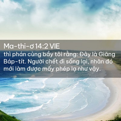 Picture 02 - Ma-thi-ơ 14:2 VIE - thì phán cùng bầy tôi rằng: Đây là - Bible Verse Picture