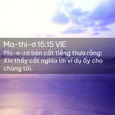 Picture 02 - Ma-thi-ơ 15:15 VIE - Phi-e-rơ bèn cất tiếng thưa rằng: Xin - Bible Verse Picture
