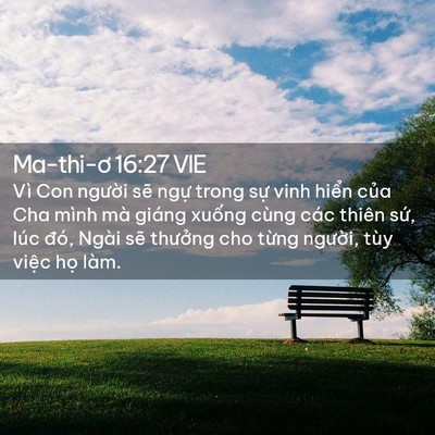 Picture 02 - Ma-thi-ơ 16:27 VIE - Vì Con người sẽ ngự trong sự vinh - Bible Verse Picture