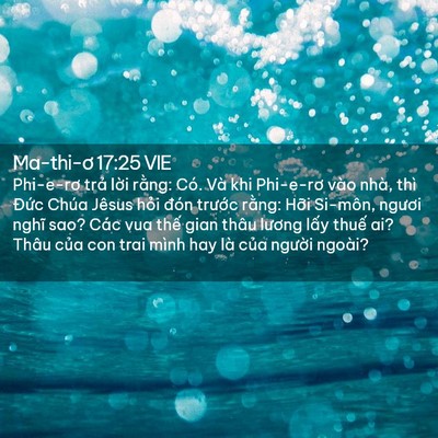 Picture 02 - Ma-thi-ơ 17:25 VIE - Phi-e-rơ trả lời rằng: Có. Và khi - Bible Verse Picture