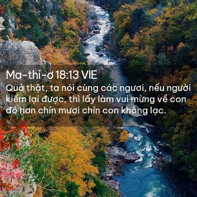 Picture 02 - Ma-thi-ơ 18:13 VIE - Quả thật, ta nói cùng các ngươi, nếu - Bible Verse Picture