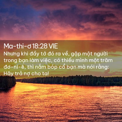 Picture 02 - Ma-thi-ơ 18:28 VIE - Nhưng khi đầy tớ đó ra về, gặp một - Bible Verse Picture