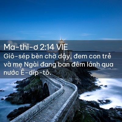 Picture 02 - Ma-thi-ơ 2:14 VIE - Giô-sép bèn chờ dậy, đem con trẻ và - Bible Verse Picture