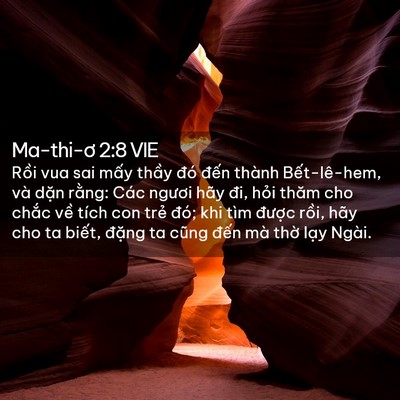Picture 02 - Ma-thi-ơ 2:8 VIE - Rồi vua sai mấy thầy đó đến thành - Bible Verse Picture