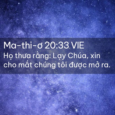 Picture 02 - Ma-thi-ơ 20:33 VIE - Họ thưa rằng: Lạy Chúa, xin cho mắt - Bible Verse Picture