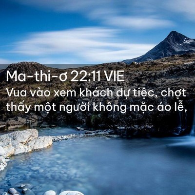 Picture 02 - Ma-thi-ơ 22:11 VIE - Vua vào xem khách dự tiệc, chợt thấy - Bible Verse Picture