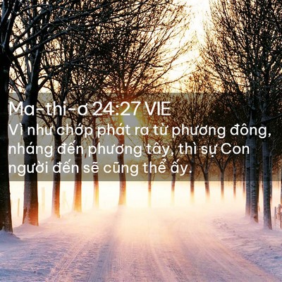 Picture 02 - Ma-thi-ơ 24:27 VIE - Vì như chớp phát ra từ phương đông, - Bible Verse Picture