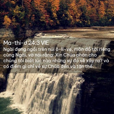 Picture 02 - Ma-thi-ơ 24:3 VIE - Ngài đang ngồi trên núi ô-li-ve, môn - Bible Verse Picture