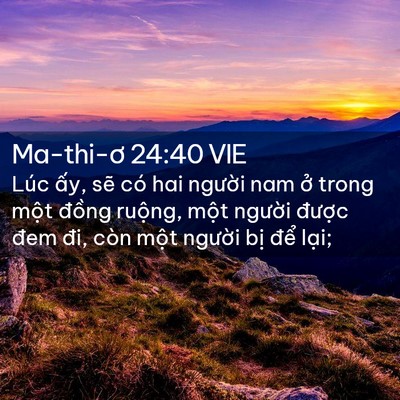 Picture 02 - Ma-thi-ơ 24:40 VIE - Lúc ấy, sẽ có hai người nam ở trong - Bible Verse Picture