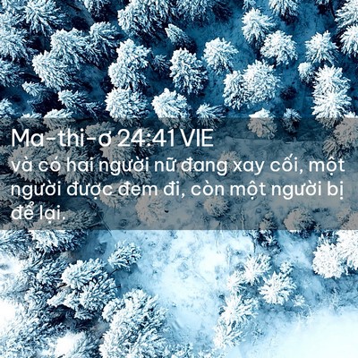 Picture 02 - Ma-thi-ơ 24:41 VIE - và có hai người nữ đang xay cối, một - Bible Verse Picture