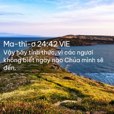 Picture 02 - Ma-thi-ơ 24:42 VIE - Vậy hãy tỉnh thức, vì các ngươi không - Bible Verse Picture