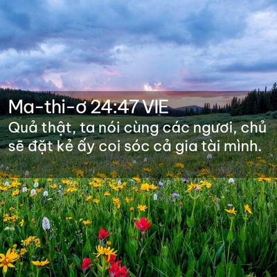 Picture 02 - Ma-thi-ơ 24:47 VIE - Quả thật, ta nói cùng các ngươi, chủ - Bible Verse Picture