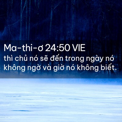 Picture 02 - Ma-thi-ơ 24:50 VIE - thì chủ nó sẽ đến trong ngày nó không - Bible Verse Picture