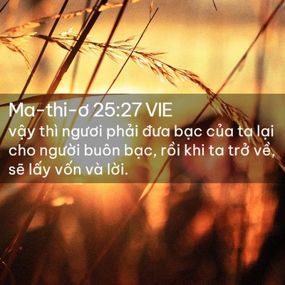 Picture 02 - Ma-thi-ơ 25:27 VIE - vậy thì ngươi phải đưa bạc của ta - Bible Verse Picture