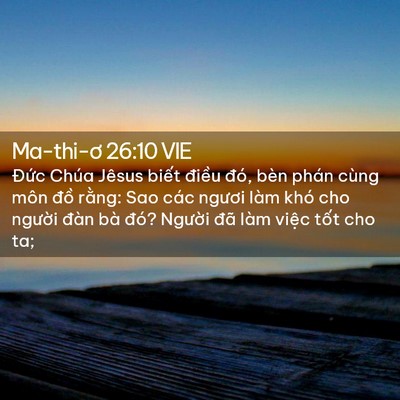 Picture 02 - Ma-thi-ơ 26:10 VIE - Đức Chúa Jêsus biết điều đó, bèn - Bible Verse Picture