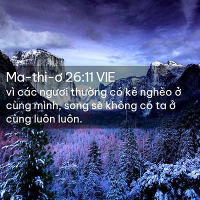 Picture 02 - Ma-thi-ơ 26:11 VIE - vì các ngươi thường có kẻ nghèo ở - Bible Verse Picture