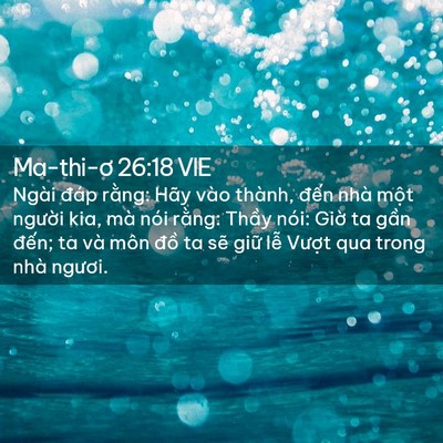 Picture 02 - Ma-thi-ơ 26:18 VIE - Ngài đáp rằng: Hãy vào thành, đến nhà - Bible Verse Picture