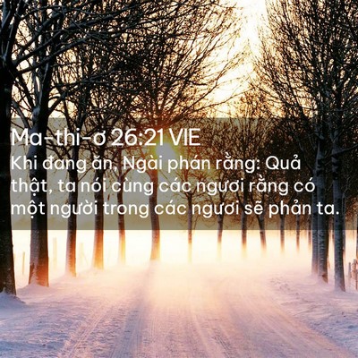 Picture 02 - Ma-thi-ơ 26:21 VIE - Khi đang ăn, Ngài phán rằng: Quả thật, - Bible Verse Picture