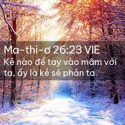Picture 02 - Ma-thi-ơ 26:23 VIE - Kẻ nào để tay vào mâm với ta, ấy là - Bible Verse Picture