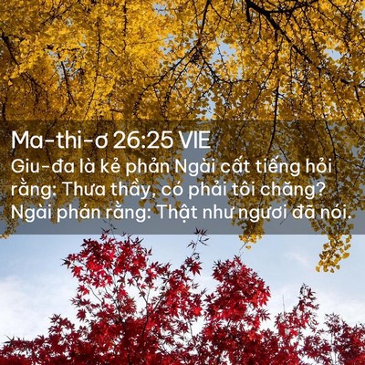 Picture 02 - Ma-thi-ơ 26:25 VIE - Giu-đa là kẻ phản Ngài cất tiếng hỏi - Bible Verse Picture
