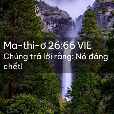 Picture 02 - Ma-thi-ơ 26:66 VIE - Chúng trả lời rằng: Nó đáng - Bible Verse Picture