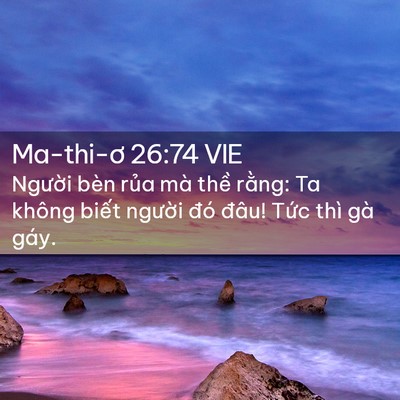 Picture 02 - Ma-thi-ơ 26:74 VIE - Người bèn rủa mà thề rằng: Ta không - Bible Verse Picture