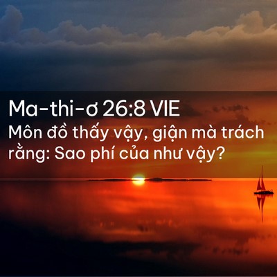 Picture 02 - Ma-thi-ơ 26:8 VIE - Môn đồ thấy vậy, giận mà trách - Bible Verse Picture