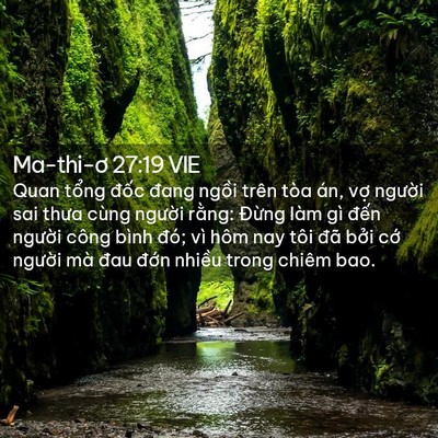 Picture 02 - Ma-thi-ơ 27:19 VIE - Quan tổng đốc đang ngồi trên tòa án, - Bible Verse Picture