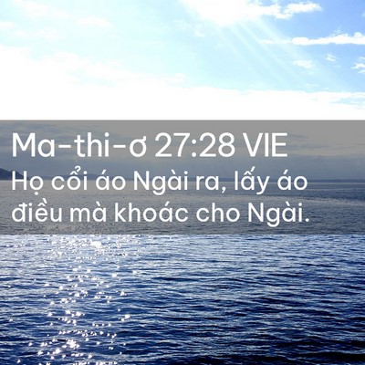 Picture 02 - Ma-thi-ơ 27:28 VIE - Họ cổi áo Ngài ra, lấy áo điều mà - Bible Verse Picture