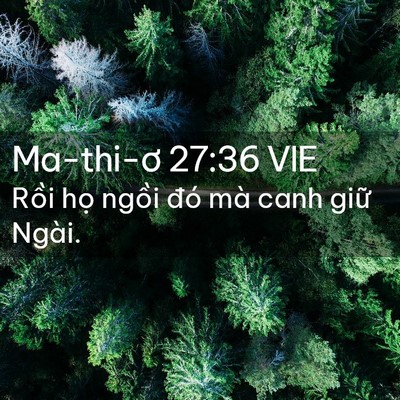 Picture 02 - Ma-thi-ơ 27:36 VIE - Rồi họ ngồi đó mà canh giữ - Bible Verse Picture
