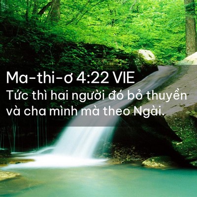 Picture 02 - Ma-thi-ơ 4:22 VIE - Tức thì hai người đó bỏ thuyền và - Bible Verse Picture