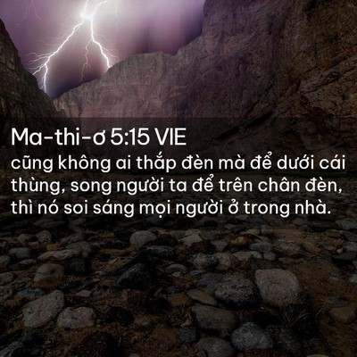 Picture 02 - Ma-thi-ơ 5:15 VIE - cũng không ai thắp đèn mà để dưới - Bible Verse Picture