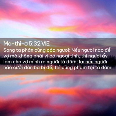 Picture 02 - Ma-thi-ơ 5:32 VIE - Song ta phán cùng các ngươi: Nếu người - Bible Verse Picture