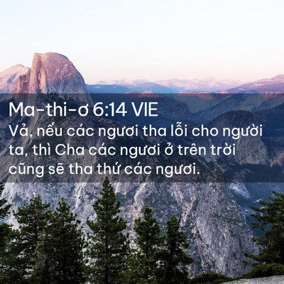 Picture 02 - Ma-thi-ơ 6:14 VIE - Vả, nếu các ngươi tha lỗi cho người - Bible Verse Picture