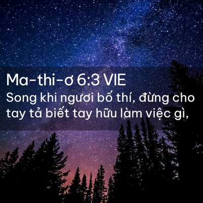Picture 02 - Ma-thi-ơ 6:3 VIE - Song khi ngươi bố thí, đừng cho tay tả - Bible Verse Picture