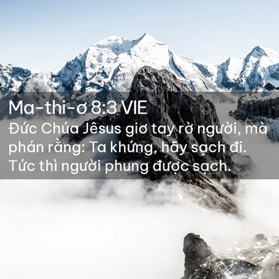 Picture 02 - Ma-thi-ơ 8:3 VIE - Đức Chúa Jêsus giơ tay rờ người, mà - Bible Verse Picture