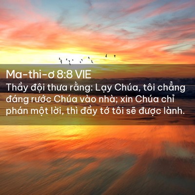 Picture 02 - Ma-thi-ơ 8:8 VIE - Thầy đội thưa rằng: Lạy Chúa, tôi - Bible Verse Picture