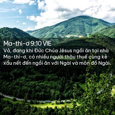 Picture 02 - Ma-thi-ơ 9:10 VIE - Vả, đang khi Đức Chúa Jêsus ngồi ăn - Bible Verse Picture